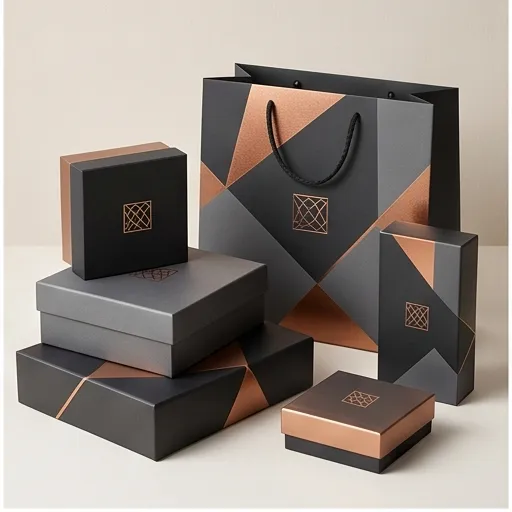 Charcoal Copper Geometric