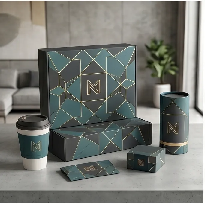Teal Gold Geometric
